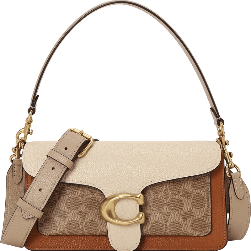 蔻驰 COACH 91215B4SBI 通勤肩背包 织物拼皮 女士单肩包91215