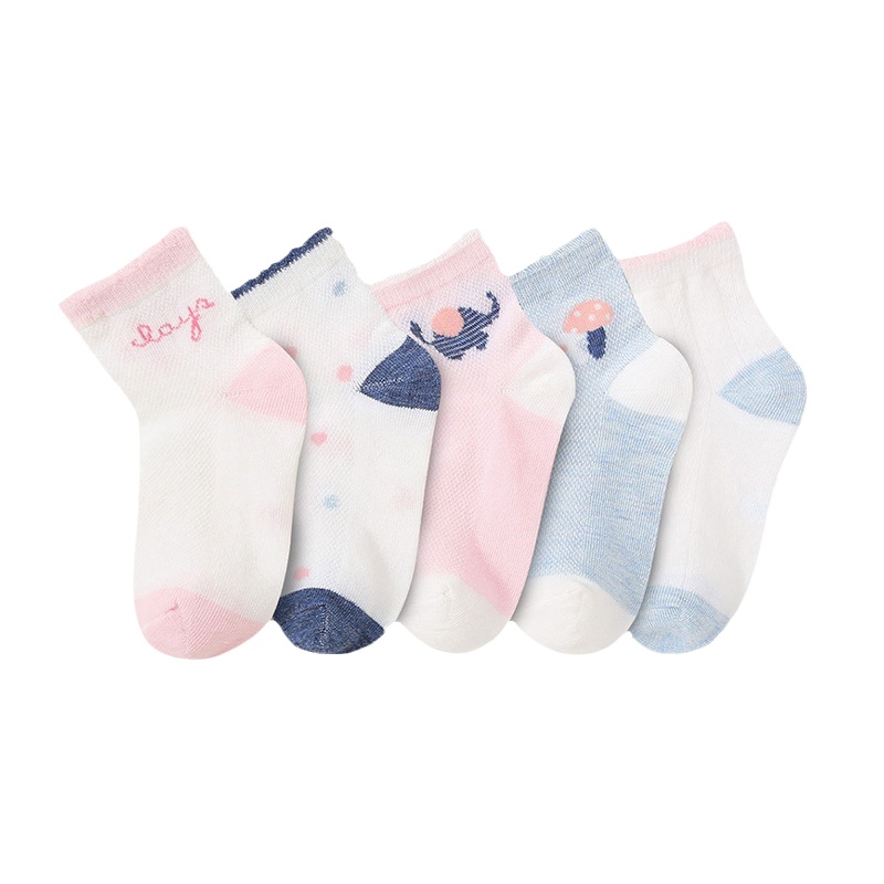 精典泰迪[5双礼盒装]儿童袜子男女童夏季网眼袜子