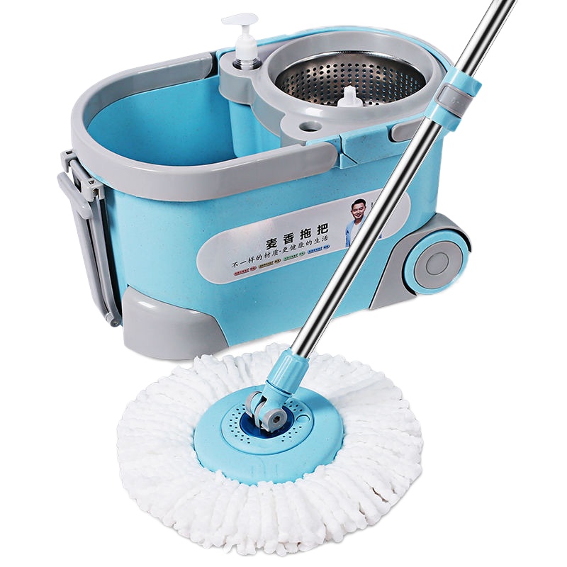 带桶拖把 旋转拖把桶手压甩水拖干湿两用 家用免手洗双驱动地拖带桶