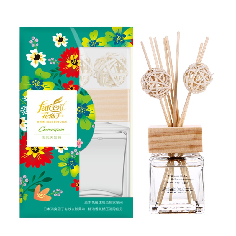 花仙子 忘忧天竹葵精油熏香家用卧室内持久房间空气清新剂厕所除臭剂80g