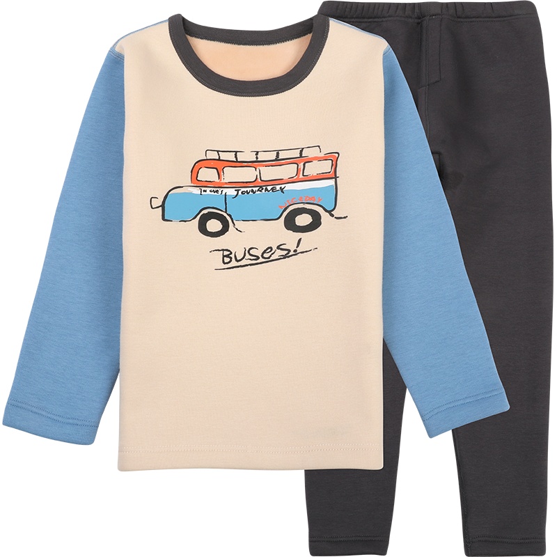 [加绒加厚]小红豆儿童加绒加厚套装秋冬内衣套装