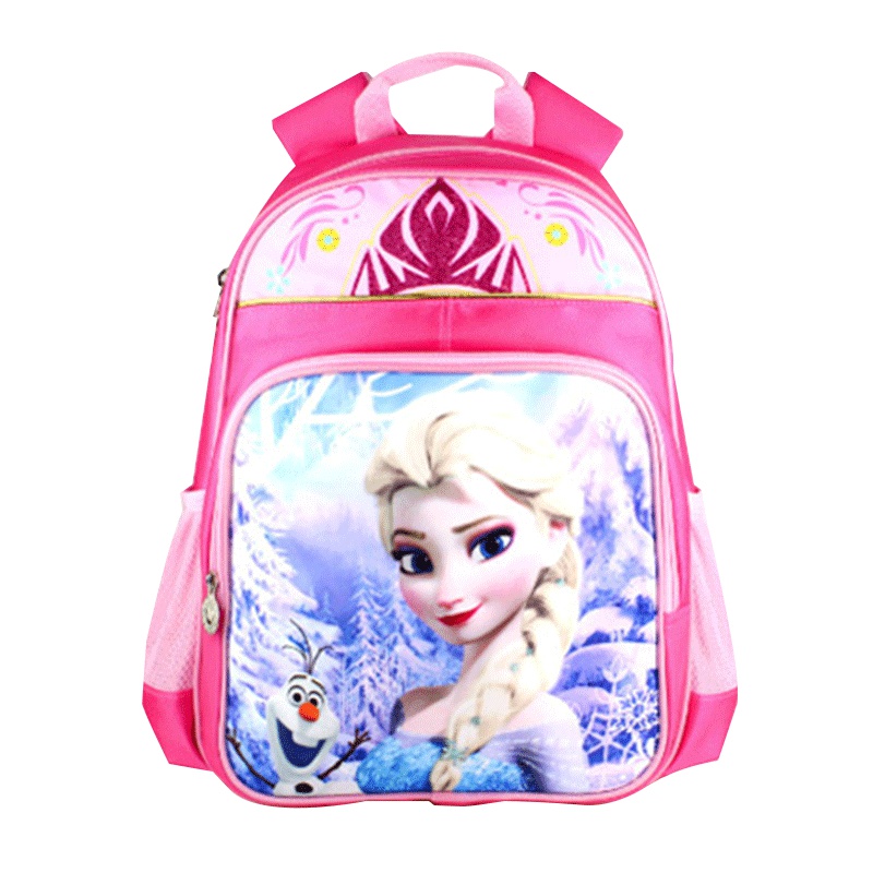 迪士尼小学生书包粉色冰雪8012 女孩女童双肩书包1-3年级儿童双肩背包 减负书包6-10周岁儿童书包 学习用品