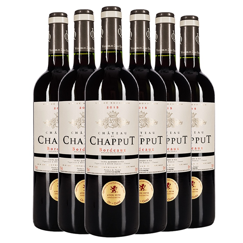 法国进口红酒 鲨堡干红葡萄酒750ml*6整箱装