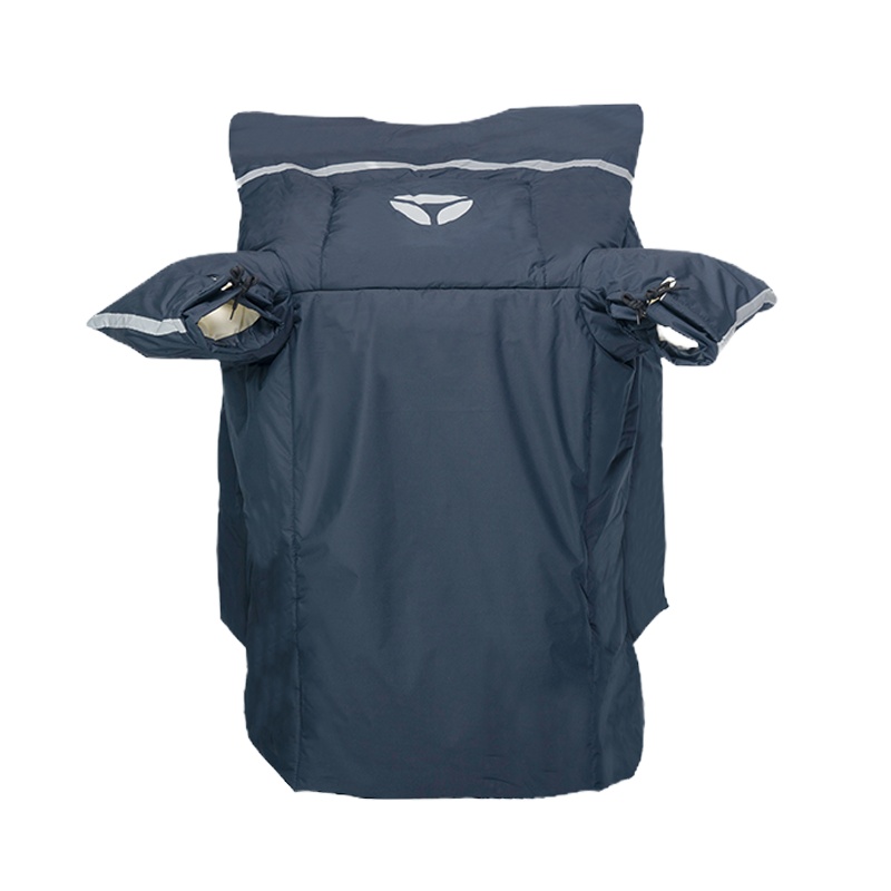 雅迪电动车电瓶车冬季挡风被加宽侧翼防风挡风被保暖骑行护具 保暖款 亭墨蓝