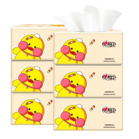 心相印玻尿酸鸭卡通抽纸纸巾卫生纸软抽3层140抽6包装