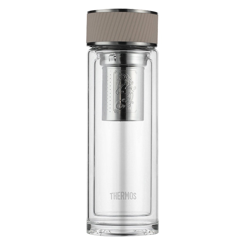 膳魔师(THERMOS)耐热玻璃杯男女双层泡茶水杯子TCGA-400