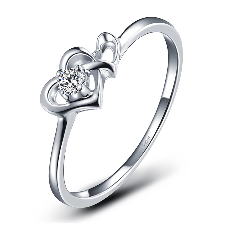 恒久之星 心心相映 18K金10分SI/IJ色 钻戒 女款 婚戒 送礼女友