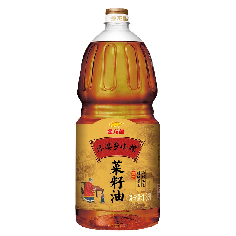 金龙鱼非转基因食用油外婆乡小榨菜籽油 1.8L/瓶厨房烹饪菜油团购