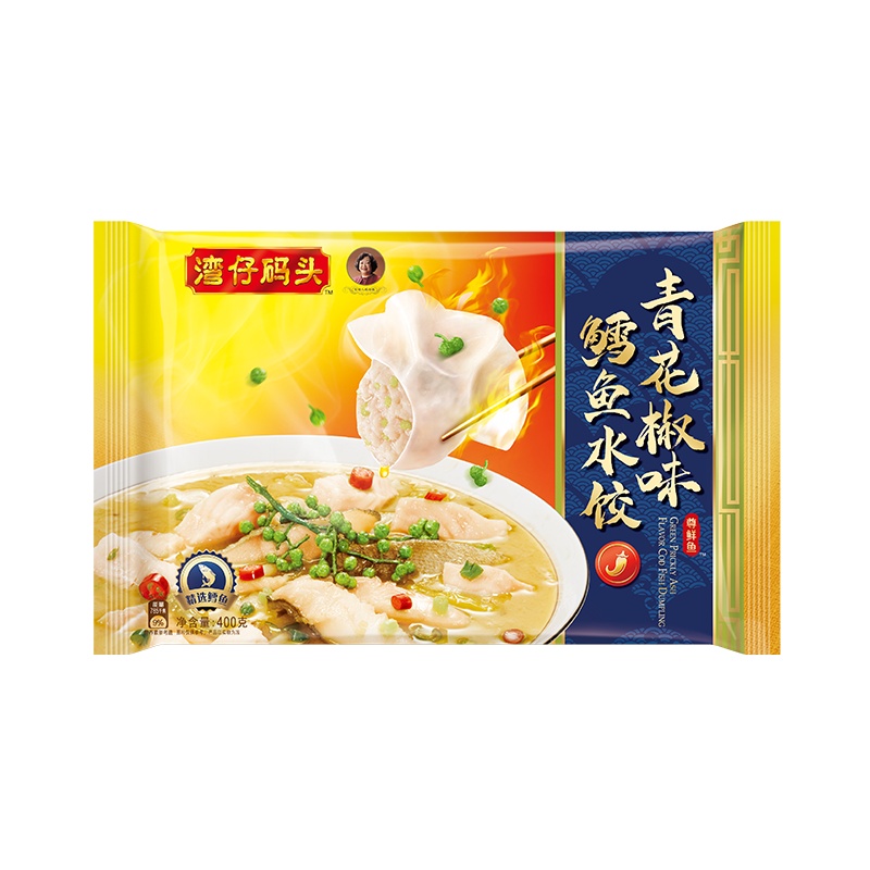 湾仔码头尊鲜鱼青花椒味鳕鱼水饺400g