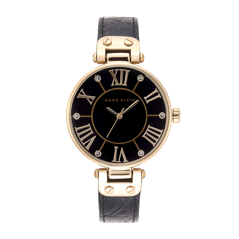 安妮克莱因（ANNE KLEIN）摩登复古系列时尚简约休闲复古大表盘石英女表AK/1396BMBK