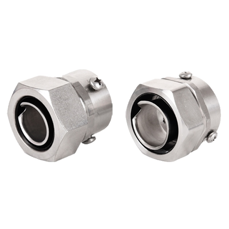 DPJ不锈钢3阿斯卡利DKJ金属软管接头外螺纹锁母外丝三柱外牙自固卡套 304不锈钢外丝接头Φ50