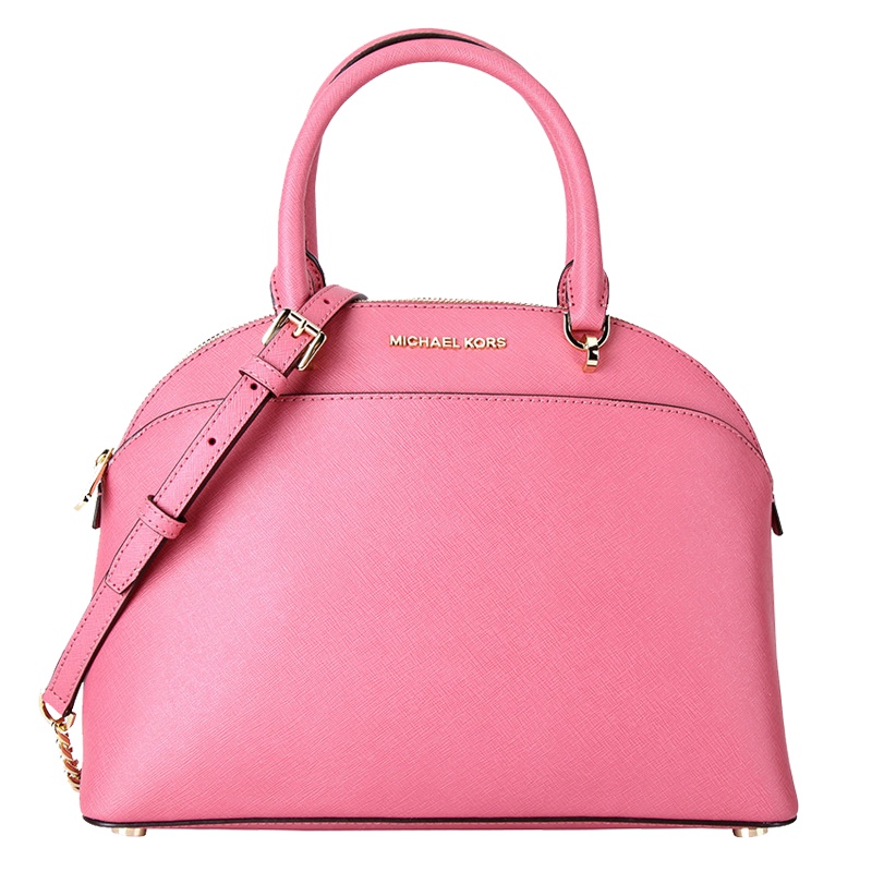 MICHAEL KORS 迈克·科尔斯 MK女包 EMMY系列樱桃粉色皮质女士手提单肩斜挎包女