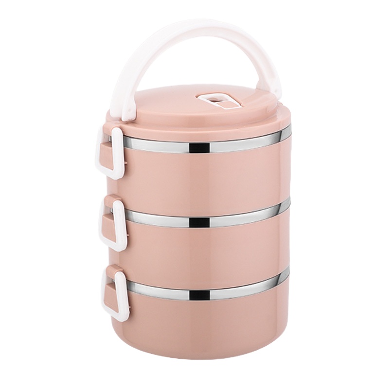 SCP 三层梯形扣便当盒 SCP-DX0436 保温饭盒优质不锈钢餐盒(套)