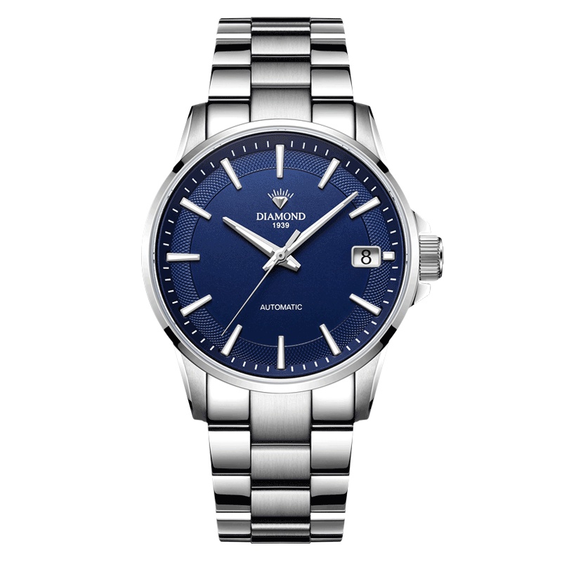 上海钻石牌 手表男 自动机械表男 80小时动力储存 夜光日历 机械男表 6106 商务经典腕表