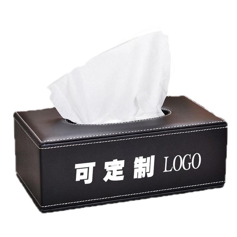 皮革多功能纸巾盒 茶几桌面遥控器收纳盒餐巾抽纸盒创意欧式客厅 升级版-白色蒲公英其他巧妈妈