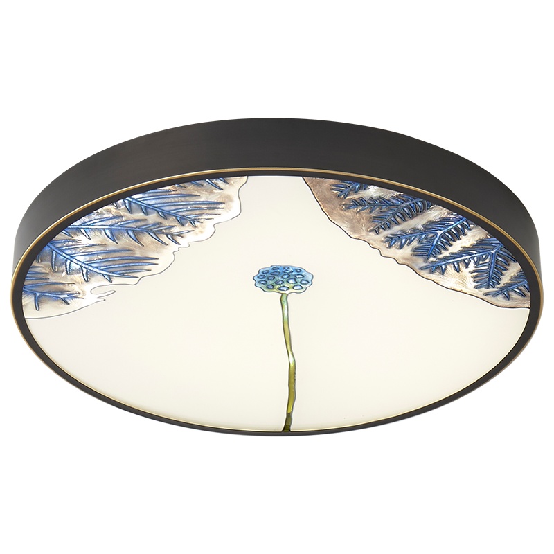 百轩(BAIXUAN)新中式吸顶灯简约现代客厅灯三色LED珐琅彩大气卧室灯LED餐厅灯 MX80013