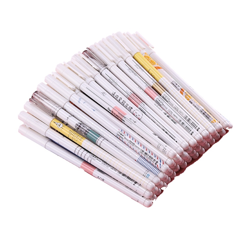 听雨轩中性笔学生用黑笔0.5mm中性笔芯水笔韩国风可爱套装小女生创意水性笔初高中生圆珠宝珠笔签字笔文具