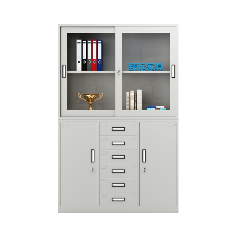 臻远 工厂存储柜资料柜 宽中六斗文件柜 高1800*宽1180*深390mm