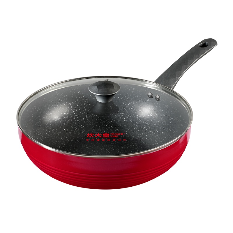 炊大皇(COOKER KING)新钻不粘炒菜锅家用平底炒锅易洁锅具明火燃气电磁炉通用30cmCG30XZ-2