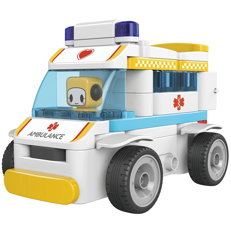 大颗粒积木可可遥控救护车儿童玩具布鲁克男孩女孩玩具百变布鲁可拼装积木车