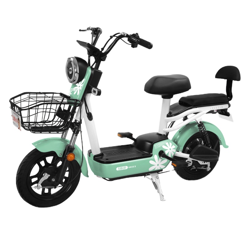 五星钻豹电动车 新国标电动自行车 小甜心2.0 48V男女通勤助力小型电瓶车成人代步亲子女士外卖滑板车 牛油果绿