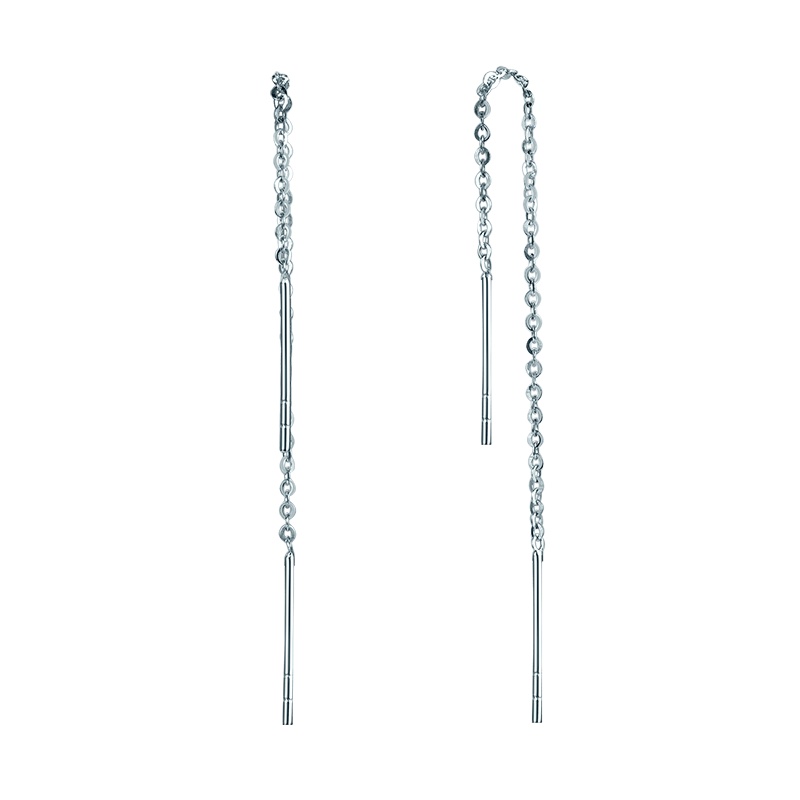 梦金园 18K金耳饰 心动流苏k金玫瑰金耳线 K金耳饰