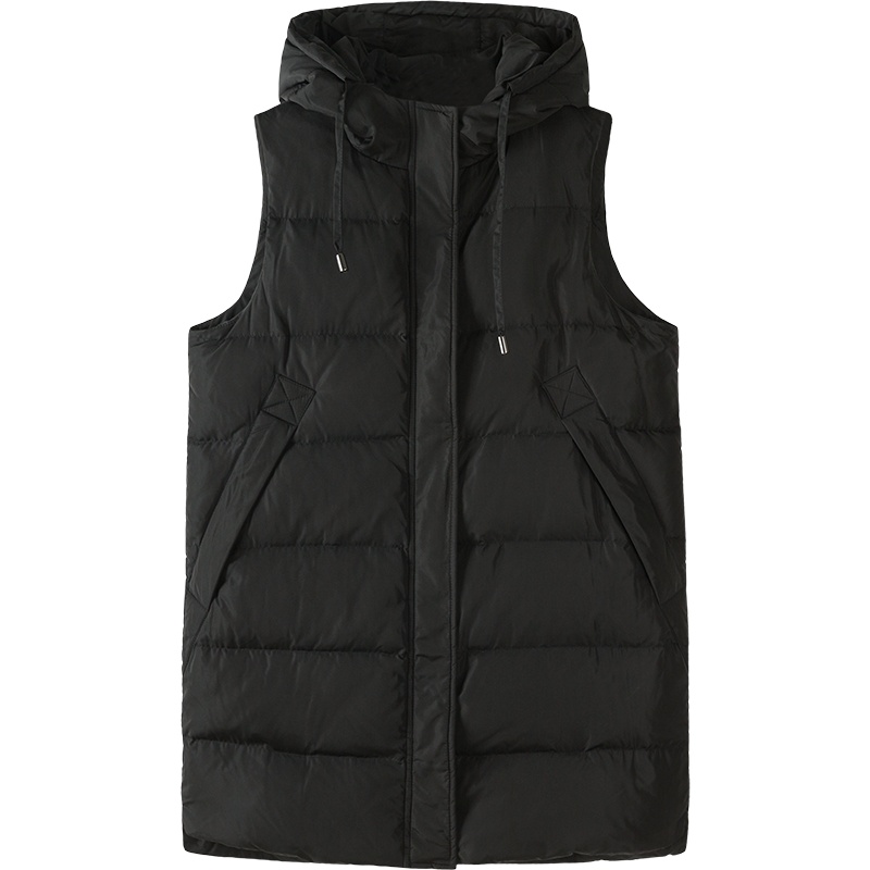 森马2019冬季新款羽绒马甲女连帽宽松舒适保暖少女外套撞色织带潮