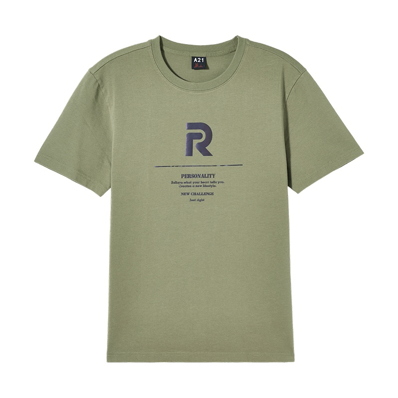 A21男装针织合体圆领短袖T恤衫