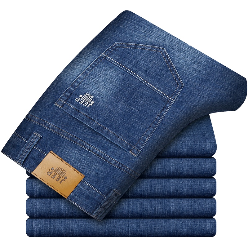 jeep吉普正品男装2019男士牛仔裤男春秋宽松大码直筒韩版潮修身小脚百搭休闲青年裤子男