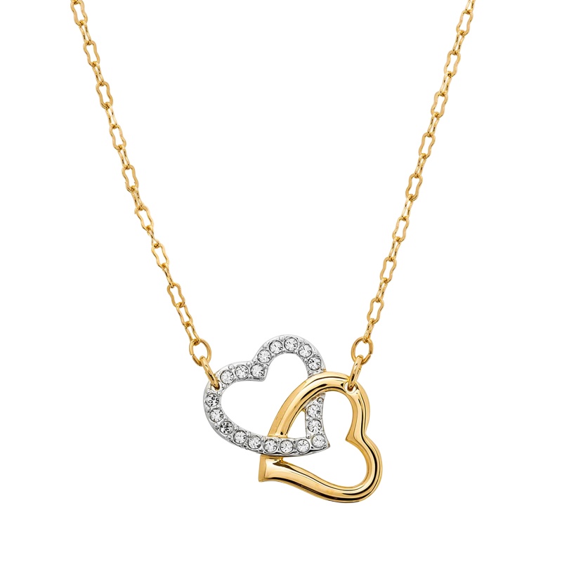 SWAROVSKI施华洛世奇金色心心相印爱心水晶项链 人造水晶 送恋人 女士1062708