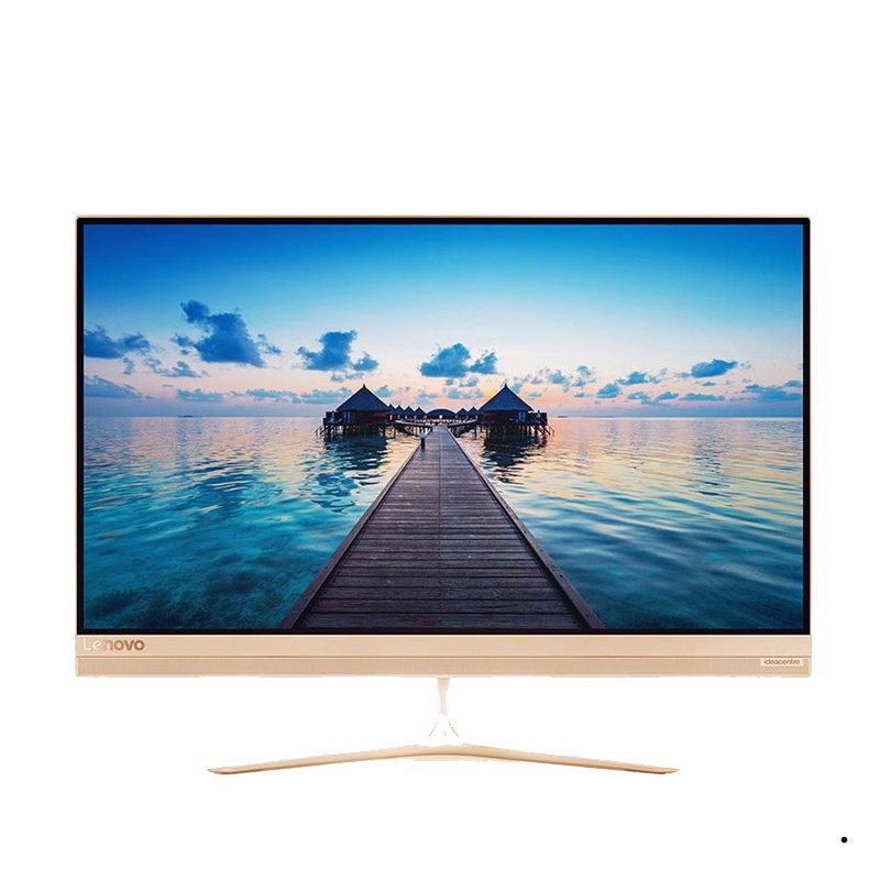 联想(Lenovo)AIO520S/intel i3/4GB/256GB/2G独显/无线/23英寸/金 商务办公学习个人家用企业采购一体机台式电脑