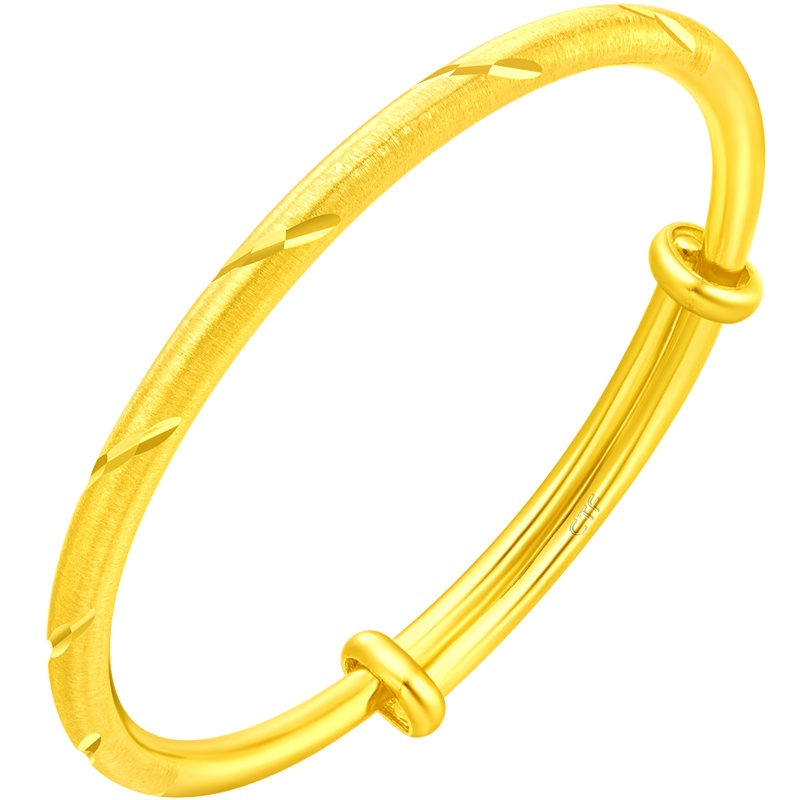 周大福 宝宝儿童首饰足金金手镯计价F216827(工费：218元)