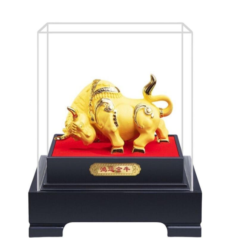 居家绒沙金牛摆件