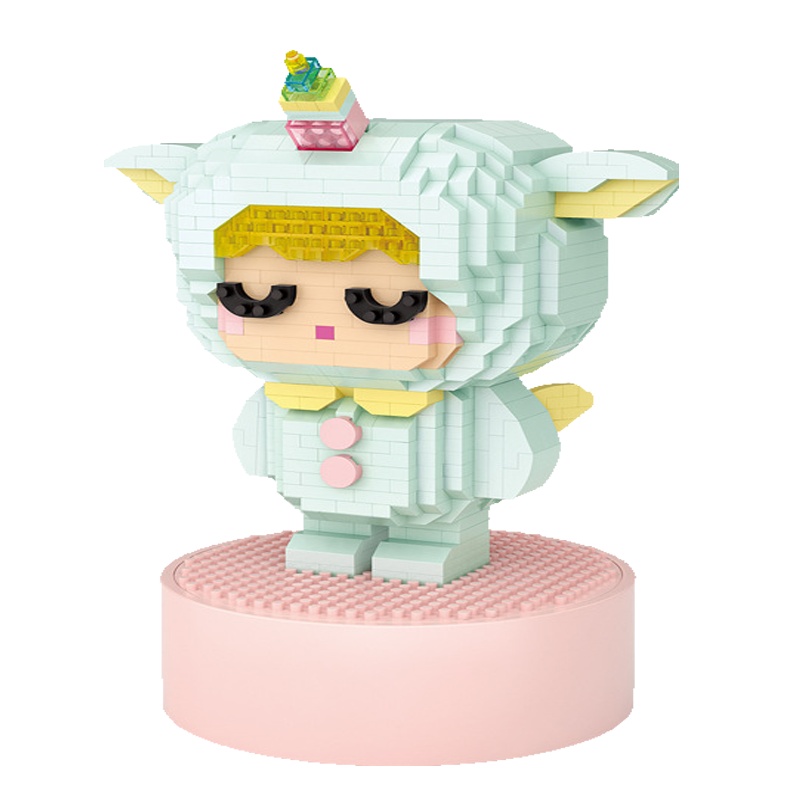 LOZ俐智睡梦宝宝旋转音乐盒益智启蒙拼插积木9855