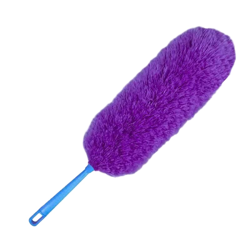 紫色（不带杆） 鸡毛掸子除尘家用打扫卫生神器可水洗扫床刷子可弯曲可伸缩家用