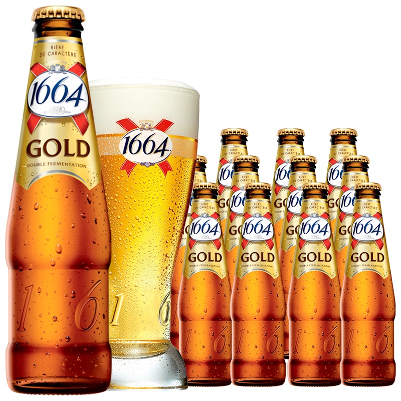 法国原装进口1664金啤GOLO啤酒克伦堡凯旋250ml*12瓶装