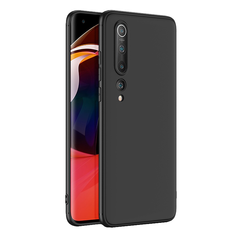 小米10手机壳磨砂软壳小米10pro5g版miui米十防摔全包por超薄note10pro套外壳后壳简约黑色简约