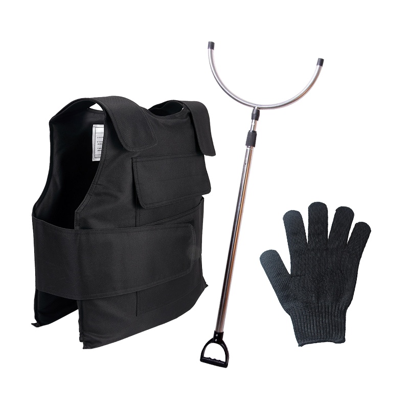 保安器材安保装备安防用品校园安保套装3件套(背心+钢叉+手套)