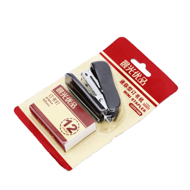 晨光(M&G)文具12#小型便携订书机 优品系列学生办公迷你订书器组合套装(订书器+订书钉) ABS91668