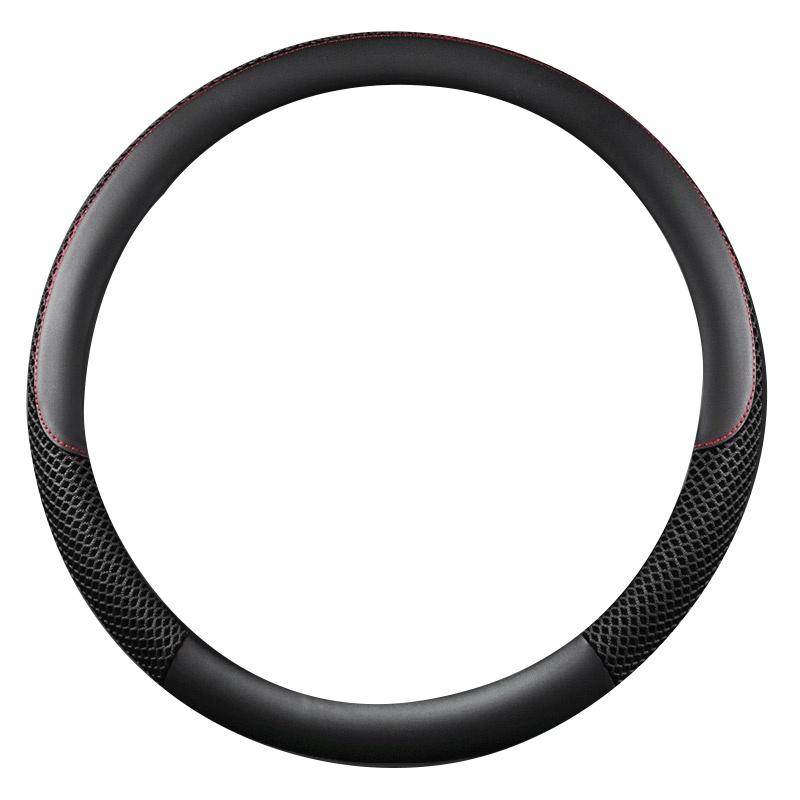 享动夏季冰丝汽车方向盘套夏天防滑吸汗车把套大众速腾卡罗拉四季 运动款-全黑