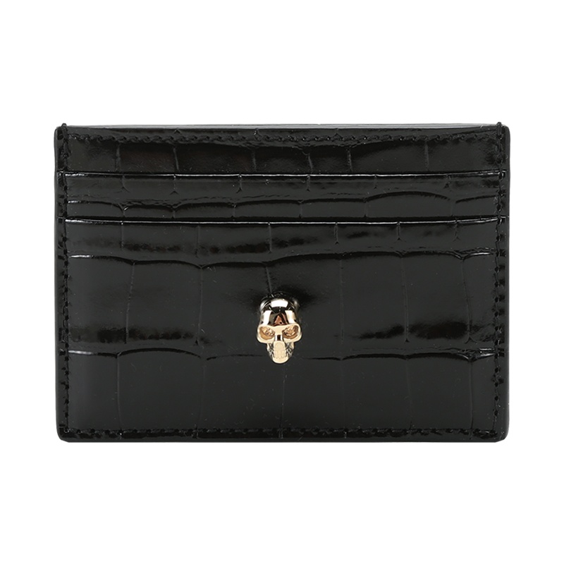 ALEXANDER MCQUEEN 亚历山大·麦昆 女士 牛皮革骷髅头装饰卡包卡夹632038 1JMFG