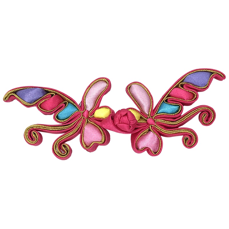 苏斯 盘扣扣子中式旗袍手工盘扣 唐装旗袍扣 小飞燕复古装饰中式辅料礼服花扣 050D小飞燕大红边+金