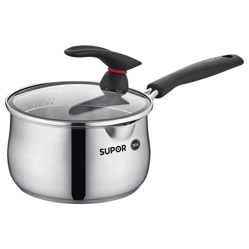 苏泊尔(SUPOR)宝宝辅食锅316L不锈钢婴儿奶锅小锅平底汤锅煮泡面热牛奶锅电磁炉通用 ET16JBS01