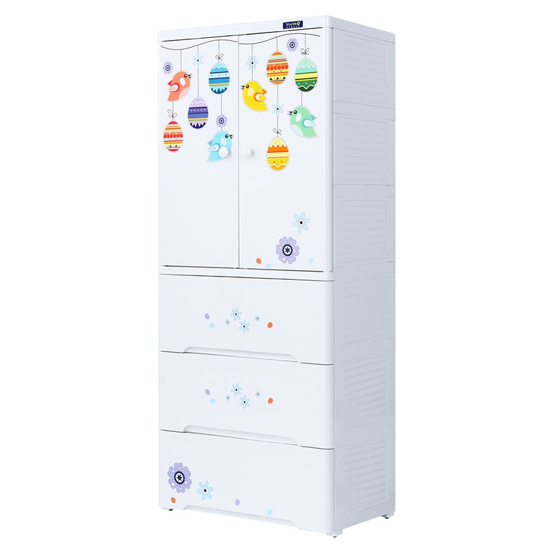 也雅宝宝婴儿衣柜收纳柜塑料抽屉式简易衣柜双开儿童衣柜加厚 5层 SG-06C36