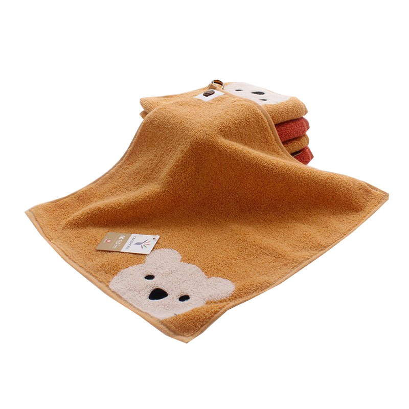 金号(KING SHORE) 全棉毛巾 柔软 吸水易干 卡通挂钩方巾 抹手巾 S6130WH 棕色 30*30cm