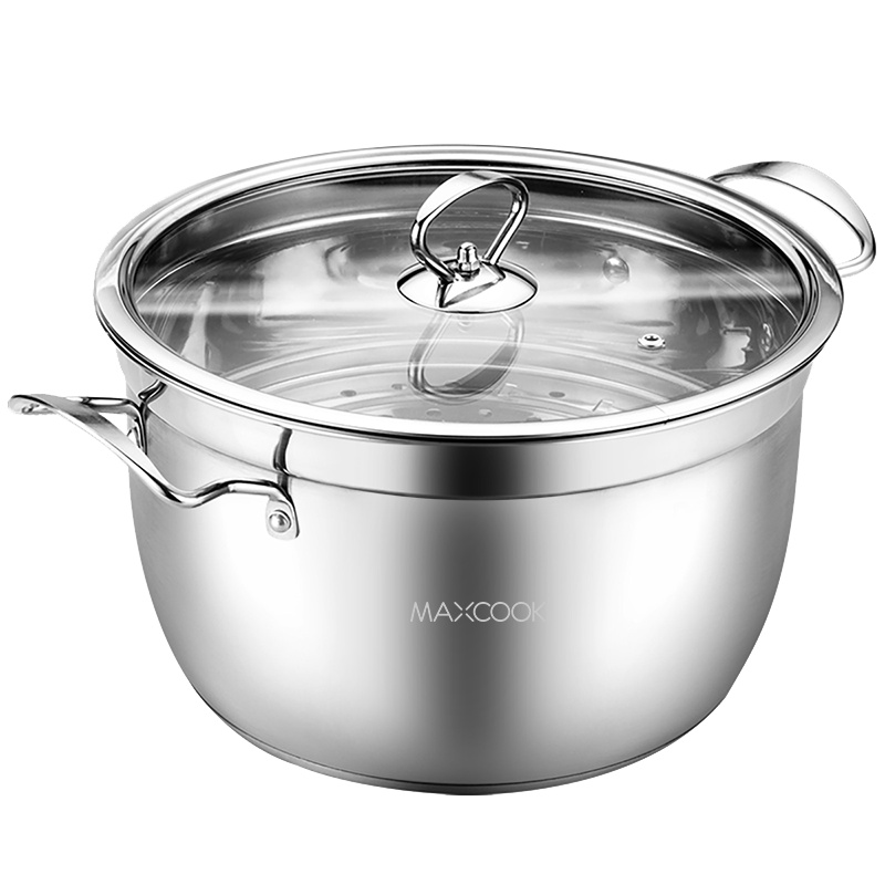 美厨 汤锅蒸锅 不锈钢高汤蒸锅26cm 煤气燃气炉电磁炉通用 锅具MCZ075