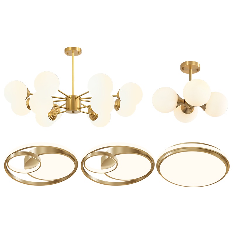 奥克斯(AUX) led吊灯客厅灯具套餐北欧简约魔豆分子灯家用卧室书房大灯创意轻奢网红餐厅灯饰