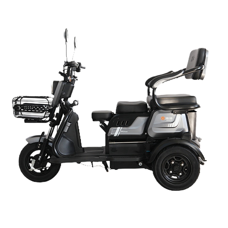 雅迪电动三轮车48V20A乐酷2020雅迪电瓶三轮铅酸代步车 油光尼卡灰