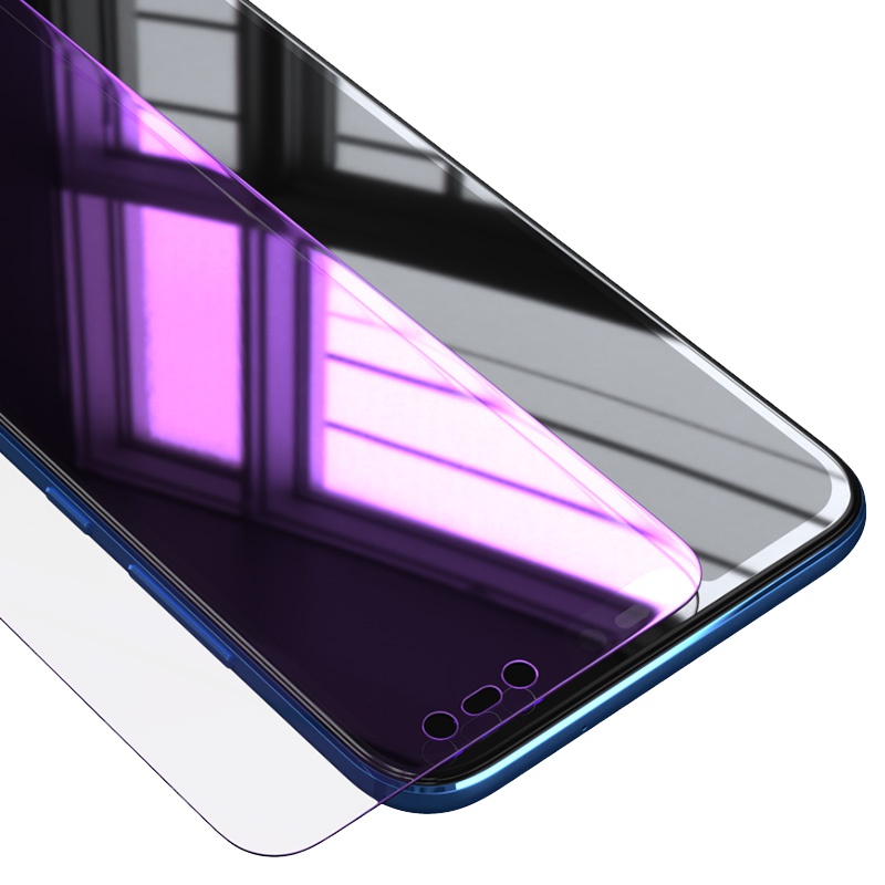 [送硅胶手机壳]轻万适用华为荣耀10钢化膜huawei10全屏抗蓝光honor防紫光