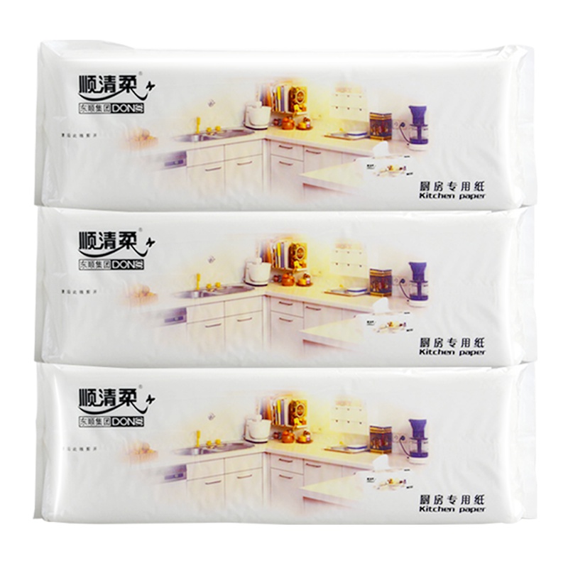 顺清柔 厨房用纸 抽取式100张*3包/提